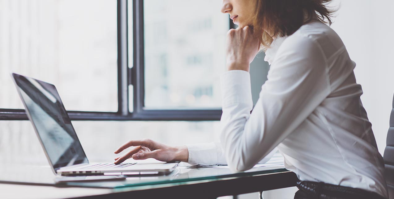 Business woman using computer